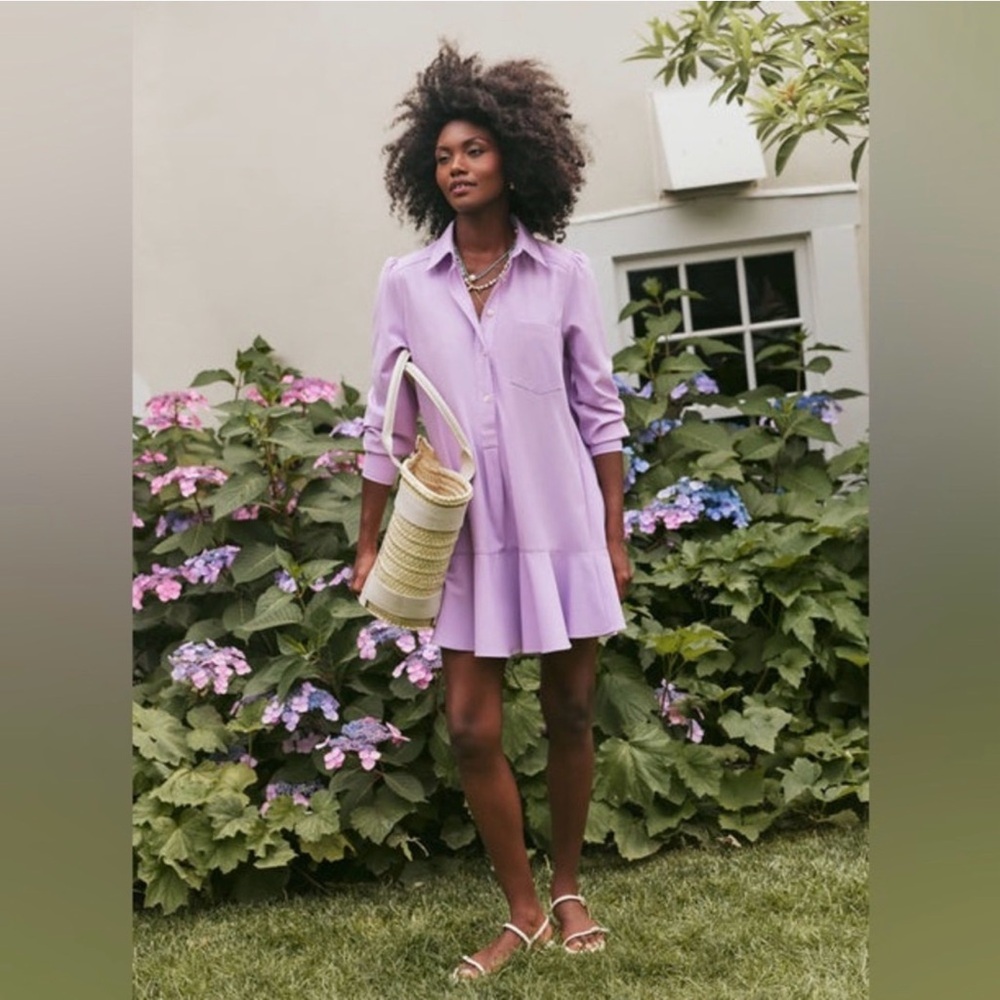Tuckernuck Lilac Crepe Callahan Shirt Dress size XS NWT